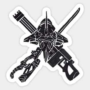 EVA 01 skull head weapons Sticker